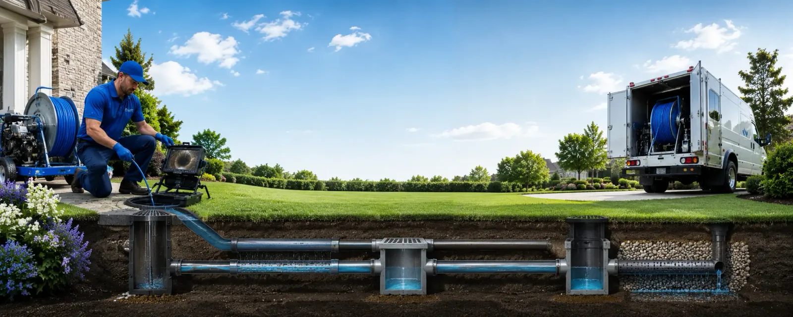 Outdoor drain cleaning information for New Gloucester, ME